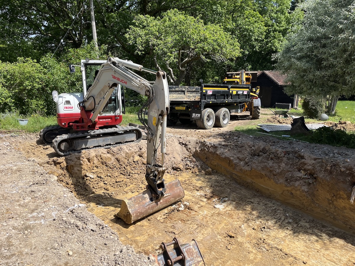 Digging swimming pool
